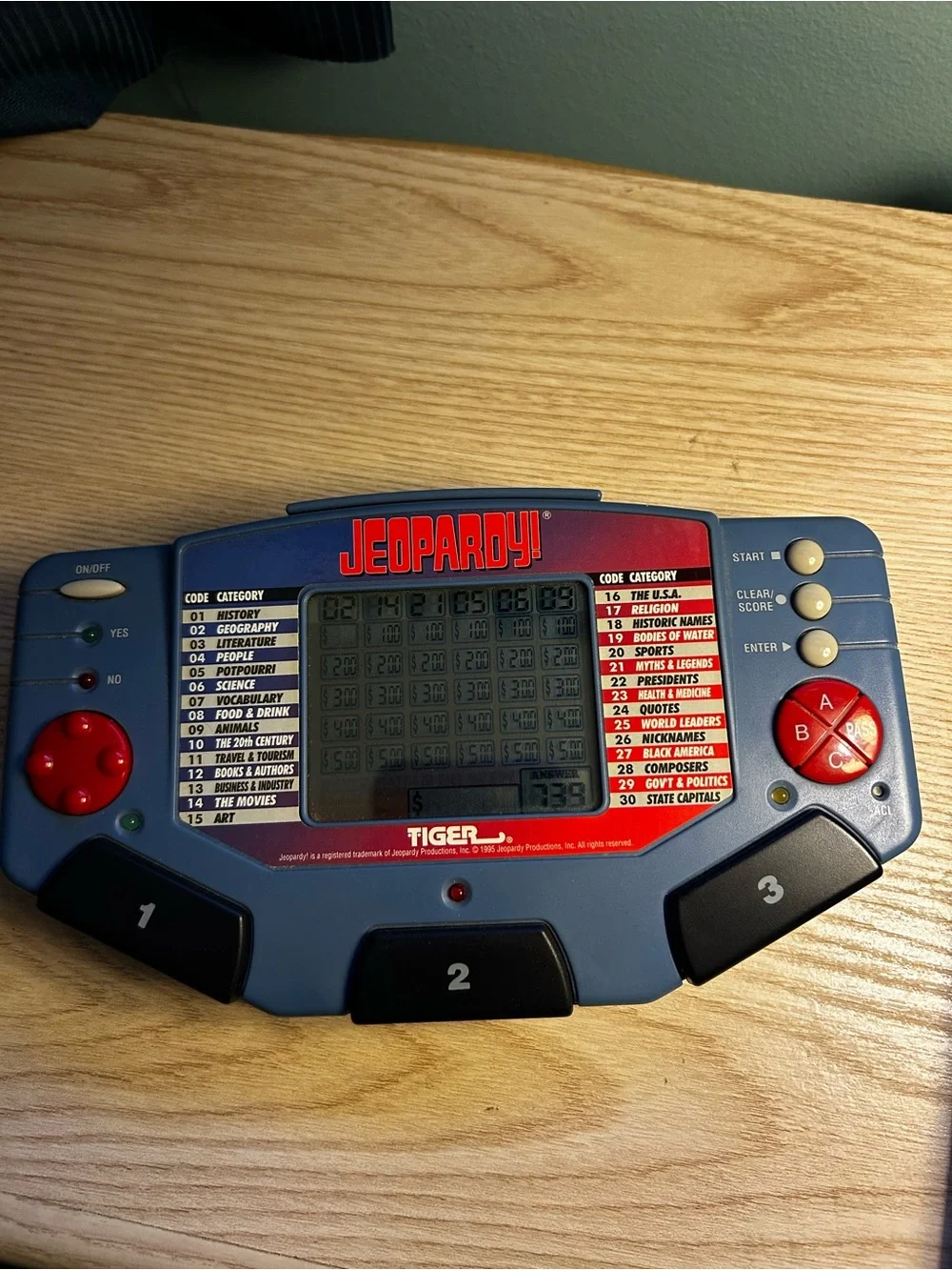 Tiger Electronics Jeopardy! Handheld Game